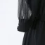 Modern / Fashion Black Plus Size Evening Dresses  2020 A-Line / Princess V-Neck Long Sleeve See-through Buttons Solid Color Tea-length Summer Evening Party Formal Dresses