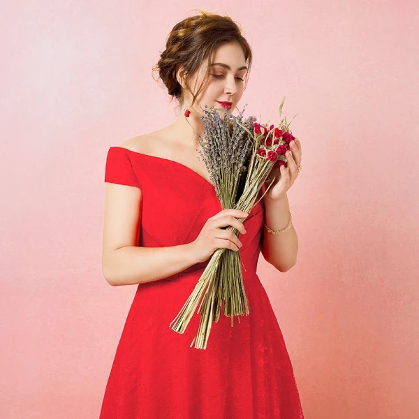 Chic / Beautiful Red Plus Size Evening Dresses 2018 A-Line / Princess Tulle Lace-up Cap Sleeves Backless Strapless Summer Evening Party Formal Dresses