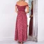Bohemia Rød Maxikjoler Chiffon Bomull Casual Printing Dameklær 2018