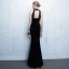 Chic / Beautiful Black 2017 Evening Dresses  High Neck Striped Backless Crystal Trumpet / Mermaid Party Dresses