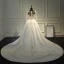 Élégant Robe De Mariée 2017 Princesse Encolure Dégagée Manches Longues Appliques En Dentelle Ivoire Satin Chapel Train