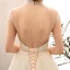 Amazing / Unique Champagne Wedding 2017 A-Line / Princess Organza High Neck Heart-shaped Backless Beading Wedding Dresses
