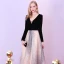 Chic / Beautiful Black Evening Dresses  2018 A-Line / Princess Floor-Length / Long Tulle V-Neck Beading Printing Evening Party Formal Dresses