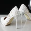 Unique Blanche 2018 Mariage Perlage Cristal Perle Faux Diamant Chaussure De Mariée