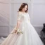 Klassisch Elegante Weiß Übergröße Brautkleider / Hochzeitskleider 2019 A Linie Spitze Tülle Applikationen Rückenfreies Bandeau Kapelle-Schleppe Hochzeit