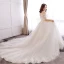 Luxus / Herrlich Weiß Übergröße Ballkleid Brautkleider / Hochzeitskleider 2019 Spitze Tülle Applikationen Rückenfreies Stickerei Handgefertigt Bandeau Kapelle-Schleppe Hochzeit