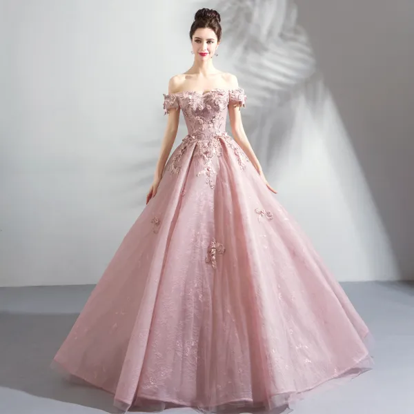 Amazing / Unique Blushing Pink Floor-Length / Long Prom Dresses 2018 ...