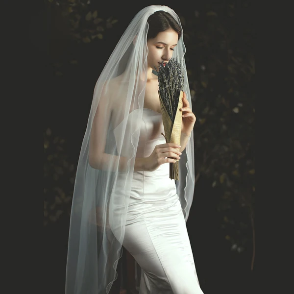 Modest / Simple Ivory Wedding Veils 2020 Tea-length Tulle Wedding