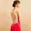 Chic / Beautiful Fuchsia Evening Dresses  2017 A-Line / Princess V-Neck Sleeveless Appliques Lace Chiffon Formal Dresses Court Train