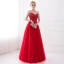 Sparkly Rød Ballkjoler 2017 Prinsesse Uten Ermer Fantastiske / Unike Kjæreste Ryggløse Beading Paljetter Lange Tyll Formelle Kjoler