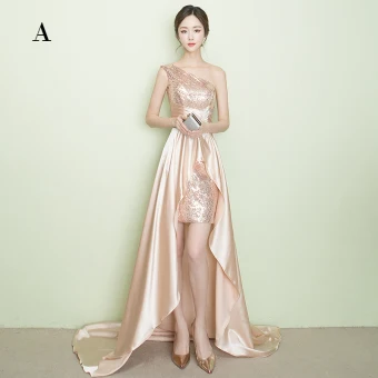 Chic Beautiful Sparkly Champagne Evening Dresses 2017 A Line Princess Strapless Backless Rhinestone Sequins Polyester Evening Party Party Dresses