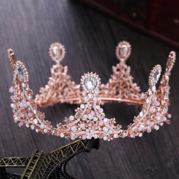 Hermoso Rosa Joyas 2017 Metal Rebordear Crystal Rhinestone Boda Gala Accesorios