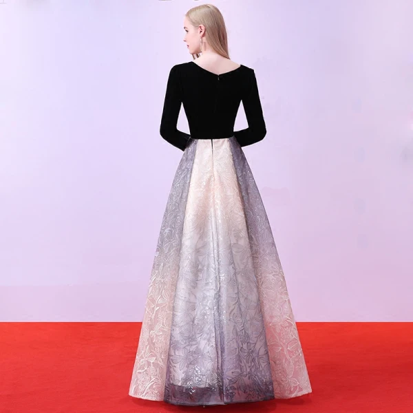 Chic / Beautiful Black Evening Dresses  2018 A-Line / Princess Floor-Length / Long Tulle V-Neck Beading Printing Evening Party Formal Dresses