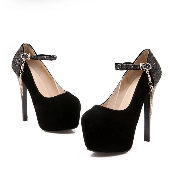 Chic / Belle Rouge 13 cm 2018 À Bout Pointu Talons Aiguilles Bride Cheville Perlage Glitter Faux Diamant Paillettes Soirée Talons Hauts Chaussures Femmes