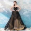Chic / Beautiful Black 2018 Prom Dresses A-Line / Princess Tulle Floor-Length / Long Winter Strapless Beading Appliques Backless Evening Party Prom Formal Dresses
