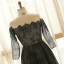 Elegante Único Negro Talla Extra Vestidos de noche 2018 A-Line / Princess Con cordones U-escote Tul Apliques Sin Espalda Noche Vestidos Formales