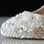 Unique Blanche 2018 Mariage Perlage Cristal Perle Faux Diamant Chaussure De Mariée