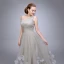 Chic / Beautiful Grey One-Shoulder Prom Dresses 2017 A-Line / Princess Sleeveless Ruffle Tulle Flower Floor-Length / Long Formal Dresses