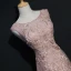 Luxury / Gorgeous Blushing Pink Evening Dresses  2017 Trumpet / Mermaid U-Neck Tulle Beading Backless Embroidered Evening Party Formal Dresses