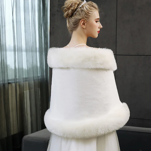 Rouge Hiver Fausse Fourrure Soirée Promo Mariage Châles 2017