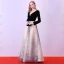 Chic / Beautiful Black Evening Dresses  2018 A-Line / Princess Floor-Length / Long Tulle V-Neck Beading Printing Evening Party Formal Dresses