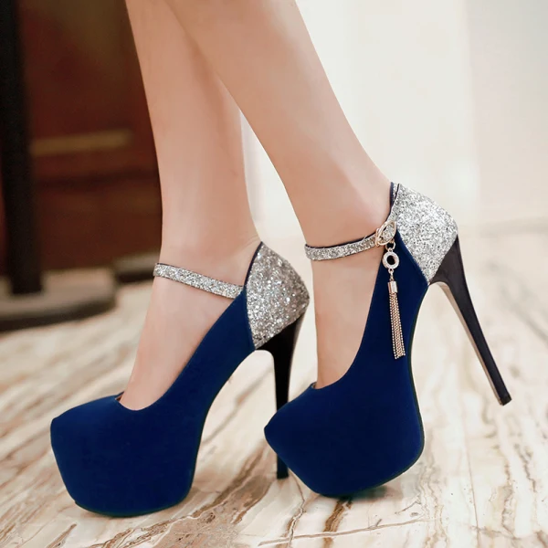 Chic / Belle Rouge 13 cm 2018 À Bout Pointu Talons Aiguilles Bride Cheville Perlage Glitter Faux Diamant Paillettes Soirée Talons Hauts Chaussures Femmes