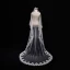 Chic / Beautiful White Wedding Lace Tulle Appliques Wedding Veils 2018