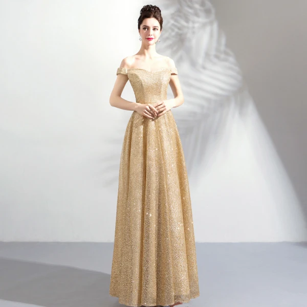 Bling Bling Gold Champagne Floor-Length / Long Evening Dresses 2018 A-Line / Princess Tulle Beading Sequins Strapless Prom Dresses Bling Bling Gold Champagne Floor-Length / Long Evening Dresses 2018 A-Line / Princess Tulle Beading Sequins Strapless Prom Dresses