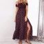 Bohemia Rød Maxikjoler Chiffon Bomull Casual Printing Dameklær 2018