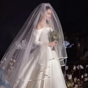 Modern Fashion White Wedding Veils 2020 Tulle Chapel Train 4 M Wedding Accessories