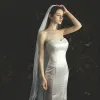 Modest / Simple Ivory Wedding Veils 2020 Tea-length Tulle Wedding