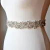 Fashion High-end Ivory Sash 2020 Satin Metal Beading Rhinestone Bridal Wedding Prom Accessories