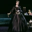 Vintage / Retro Medieval Gothic Baroque Black Evening Dresses 2021 Crossed Straps Lace Embroidered U-Neck Cosplay Dancing Long Sleeve Winter Ball Gown Prom Dresses
