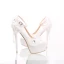 Weiß Freizeit PU Applikationen Perle Hochhackige Stilettos 14 cm Pumps Mode 2017 Brautschuhe