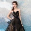 Chic / Beautiful Black 2018 Prom Dresses A-Line / Princess Tulle Floor-Length / Long Winter Strapless Beading Appliques Backless Evening Party Prom Formal Dresses