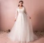 Chic / Belle Ivoire Grande Taille Robe De Mariée 2018 Princesse V-Cou Lacer Tulle Fermeture éclair Appliques Dos Nu Perlage Paillettes Mariage