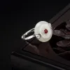 Classic Elegant Silver Handmade  Peace Hope Ring Agate Evening Party Rings 2019 Accessories