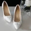 Unique Blanche 2018 Mariage Perlage Cristal Perle Faux Diamant Chaussure De Mariée