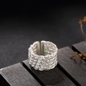 Vintage Originale Argenté Traverser Tresser Foi Bague Argent Sterling Travail Vacances Anneaux 2019 Accessorize