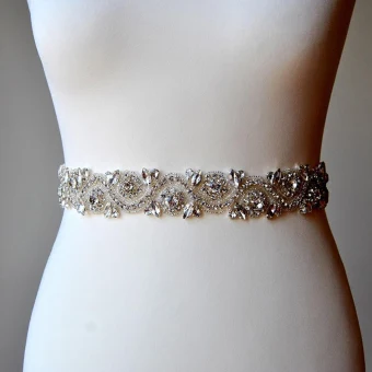 Fashion High End Ivory Sash 2020 Satin Metal Beading Rhinestone Bridal Wedding Prom Accessories