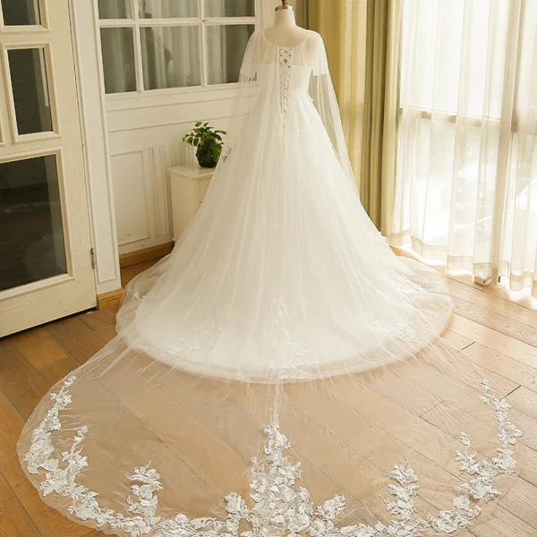 Unique Blanche Robe De Mariée 2017 Princesse V-Cou Tulle Perlage Appliques Dos Nu Mariage