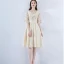 Classic Elegant Short Champagne Graduation Dresses 2018 A-Line / Princess U-Neck Charmeuse Embroidered Appliques Backless Homecoming Formal Dresses