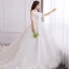Luxus / Herrlich Weiß Übergröße Ballkleid Brautkleider / Hochzeitskleider 2019 Spitze Tülle Applikationen Rückenfreies Stickerei Handgefertigt Bandeau Kapelle-Schleppe Hochzeit