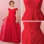 Classique Élégant Rouge Grande Taille Robe De Soirée 2018 Princesse Lacer Tulle Printemps Appliques Dos Nu Bustier Soirée Robe De Ceremonie