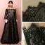 Elegante Único Negro Talla Extra Vestidos de noche 2018 A-Line / Princess Con cordones U-escote Tul Apliques Sin Espalda Noche Vestidos Formales