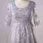 Chic / Belle Gris Grande Taille Robe De Soirée 2018 Princesse Tulle U-Cou Appliques Dos Nu Perlage Fait main Soirée Robe De Ceremonie