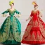 Vintage / Retro Green Puffy Ball Gown Prom Dresses 2018 3/4 Sleeve Charmeuse V-Neck Lace-up Appliques Beading Formal Dresses