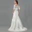 Vintage / Originale Blanche Robe De Mariée 2020 Trompette / Sirène De l'épaule 1/2 Manches Transparentes Dos Nu Fait main Brodé Royal Train Mariage