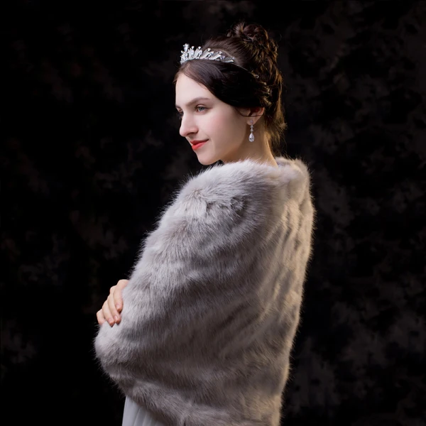 Luxury / Gorgeous Grey shawl 2020 Striped Polyester Shoulders Wedding Evening Party Prom Winter Accessories