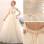 Amazing / Unique Champagne Wedding 2017 A-Line / Princess Organza High Neck Heart-shaped Backless Beading Wedding Dresses